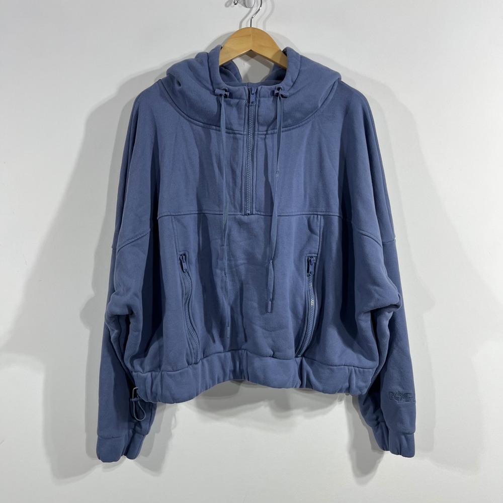 POPFLEX Cloud Hoodie Athleisure Womens XL 1/4 Zip Cropped Oversized Sweatshirt